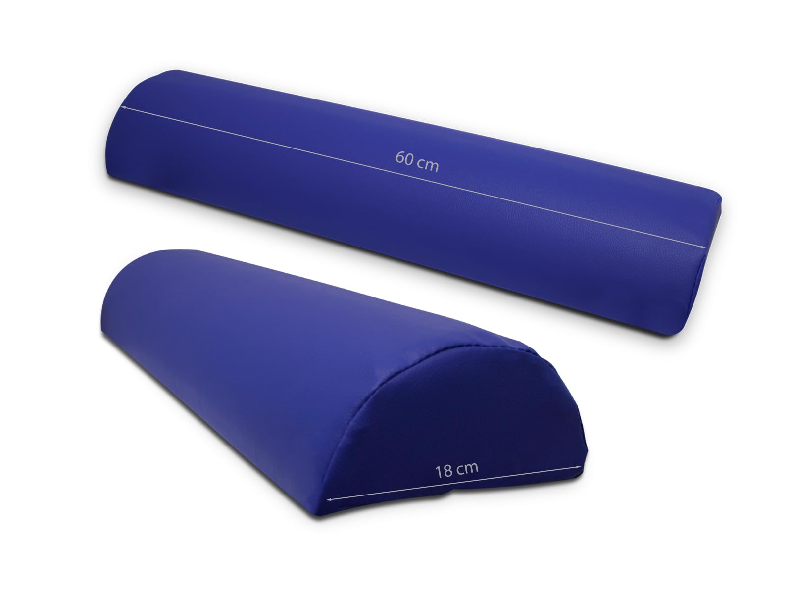 QUIRUMED WELLCORE Cojín Medio Cilindro de Masaje, 60 x 18 cm, Polipiel, Desenfundable, Rellenos de Espuma, para Yoga, para Fitness, para Camilla de Masaje, Ergonómico, Negro