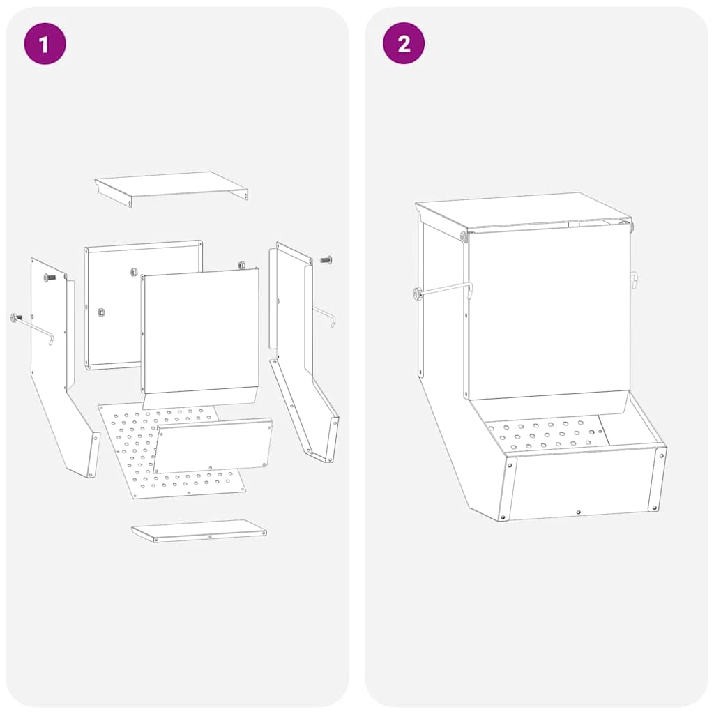 vidaXL Comedero para Conejos Plateado 17,5 x 26 x 28,5 cm, Comedero Moderno para Exteriores e Interiores, Duradero, Ideal para Conejos y Mascotas, ¡Super Estiloso
