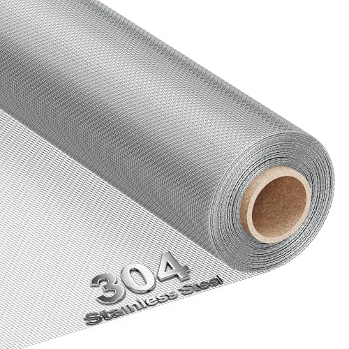 MAGZO 304 Stainless Steel Mesh Window Screen Roll 47in x 10ft - 22 Mesh