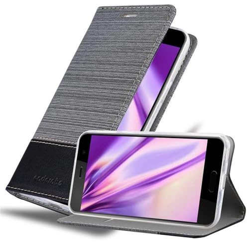 cadorabo Coque pour HTC U Play en Gris Noir - Housse Protection avec Fermoire Magnétique, Stand...