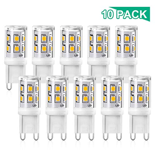 G9 LED Blanc Chaud, Ampoule 2W Equivalent à 25W, 3000K, IRC85, 250LM, AC 220V-240V, Non Dimmable, No-Flicker, Culot G9 Capsule Pour Applique Murale Plafonniers Lustre, 10 Pack by Viaus