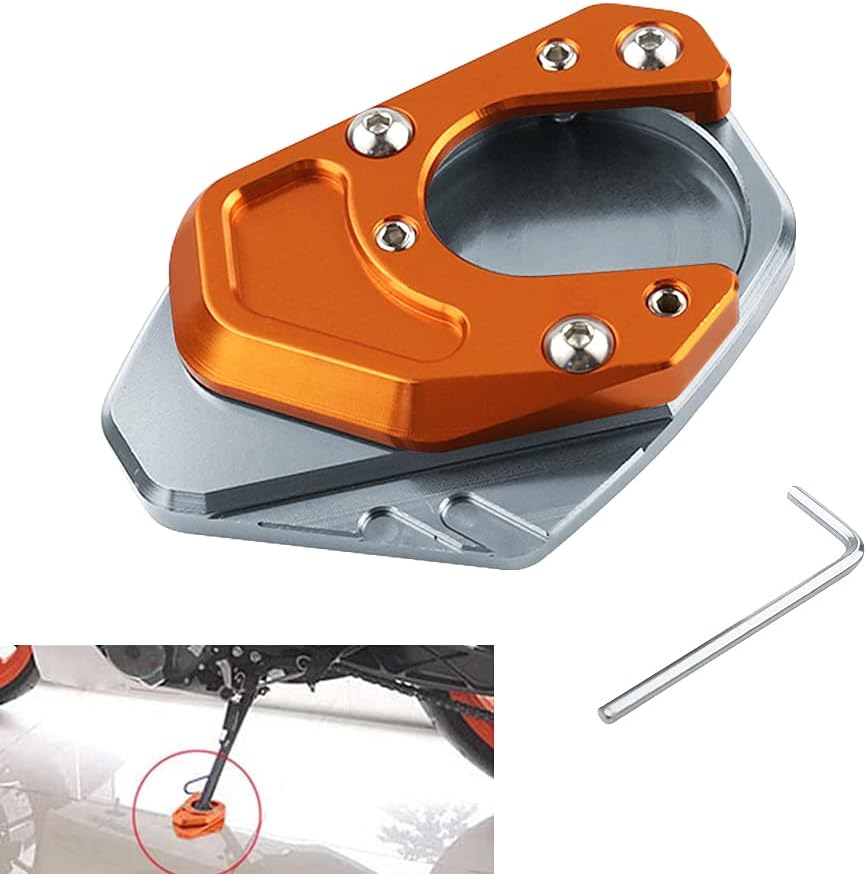 Motorcycle Extension Kickstand CNC Side Stand Enlarger Pate Pad for DU 125 200 2012 2013 2014 2015 2016 2017 2018 DU 390 2013-2018 DU 690 2012-2016