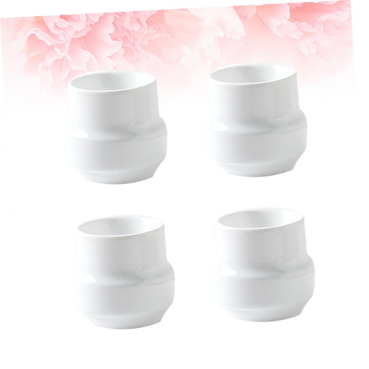 Garneck 4pcs Ceramic Egg Holder Breakfast Egg Cup Stand Kitchen Rack Simple Design for Home