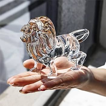 【美品】ライオン　クリスタルガラス　置物　インテリア　工芸品　美術品　A3101 美品】ライオン クリスタルガラス 置物 インテリア 工芸品 美術品 A3101