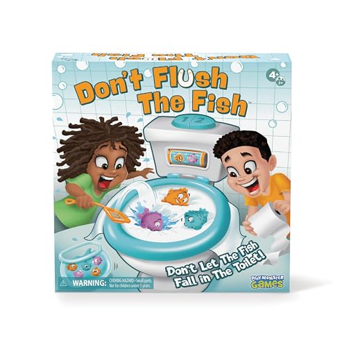PlayMonster Dont Flush The Fish Board Games for Kids - Board Games for Family Game Night for Kids and Adults, Fun Balancing Game, Preschool, Toddler Toys, Ages 4+