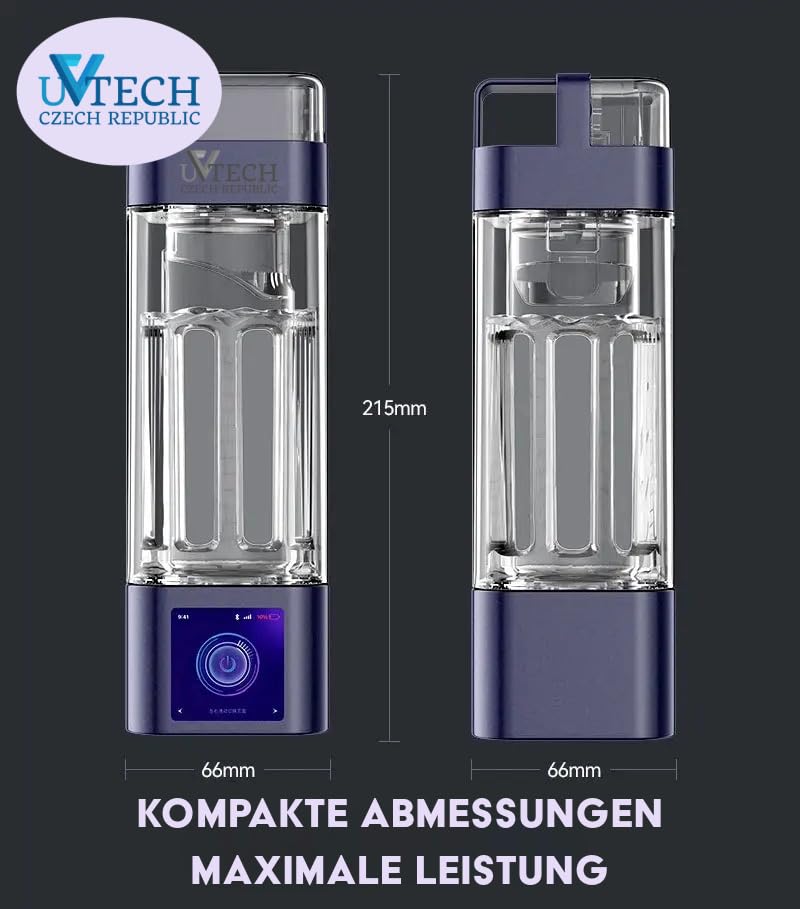 Hydrogen-Ultra Générateur d'eau hydrogène d'origine 6000 ppb -600 mV Membrane PEM 350 ml Argenté