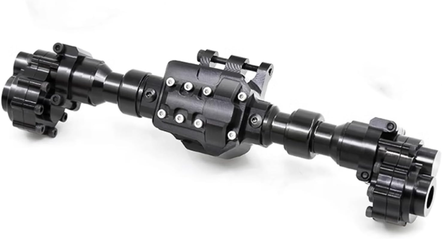 1/10 RC Crawler Car Aluminum Alloy Front and Rear Axle Housing Set Compatible with 1:10 Scale RC Crawler Car Traxxas TRX4 Defender Bronco Upgrades Part (Rear Axle Black)