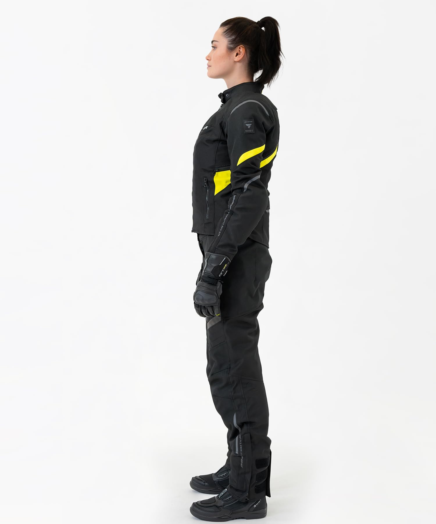 Shima Rush Motorradhose Damen mit Protektoren Mesh | Airforce Knieprotektoren | Sommer Motorrad Hosen Winter Wasserdicht Motorradkombi Motorradjacke Touren (Schwarz, Frauen, Textilehose, Größe 3XL)
