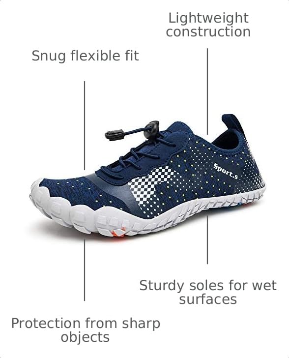 Image of Water Shoes for Men Barefoot Quick-Dry Aqua Sock Outdoor Athletic Sport Shoes for Kayaking, Boating, Hiking, Surfing, Walking
