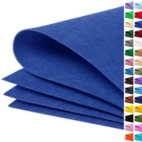 Image of Royal Blue Large Felt Fabric 36 inch x 36 inch (1 Square Yard), 1mm Stiff Felt Sheet, Nonwoven Fabric for Crafts, DIY Projects, Art, Sewing, Lining & Decorations