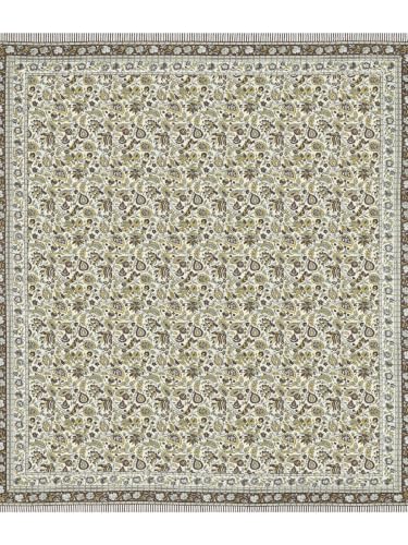 Image of 300 TC 100% Pure Cotton Bedsheet for Double Bed King Size (90x108) inch, Jaipuri Print Double Bedsheet Cotton with 2 Pillow Covers, Sanganeri Printed Flat Bed Cover
