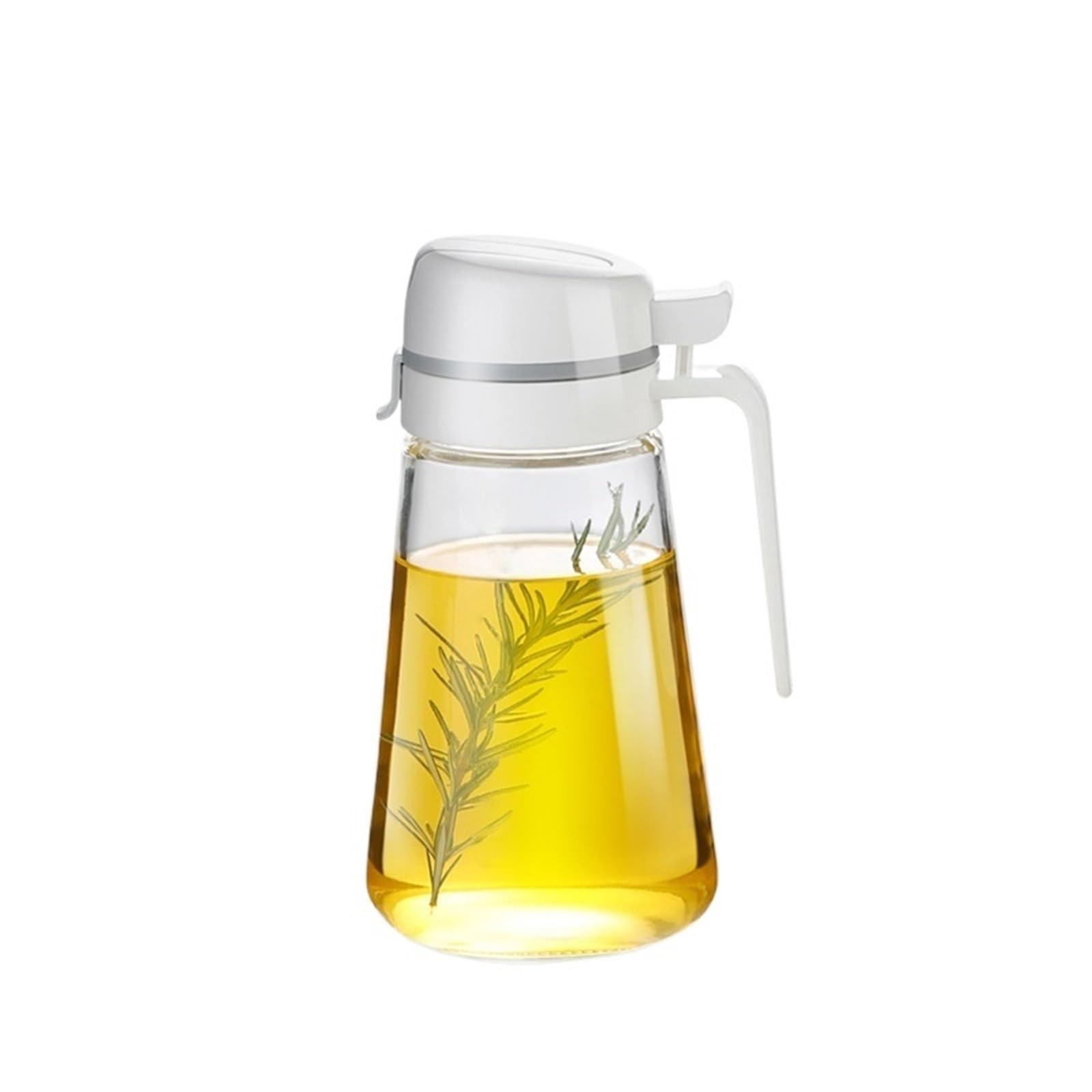 Aceitera Dispensador de aceite de oliva, recipiente de vidrio for salsa de soja, jarabe de café y aceite de cocina. para la Cocina(650ml)