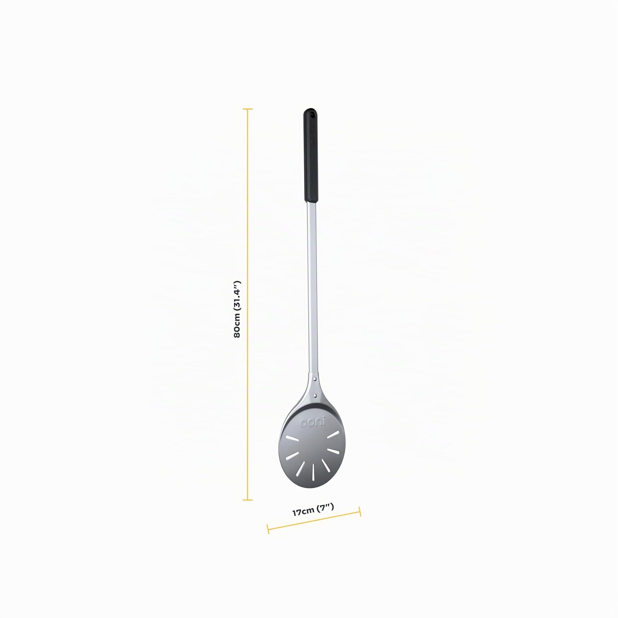 Ooni Pizzawender – Perforierter Pizzaschieber Rund (17cm) aus Aluminium – Pizzaschieber Klein, Pizza Dreher & Pizzadreher, Pizza Wender Pizzaöfen – Professional Pizza Turning Peel