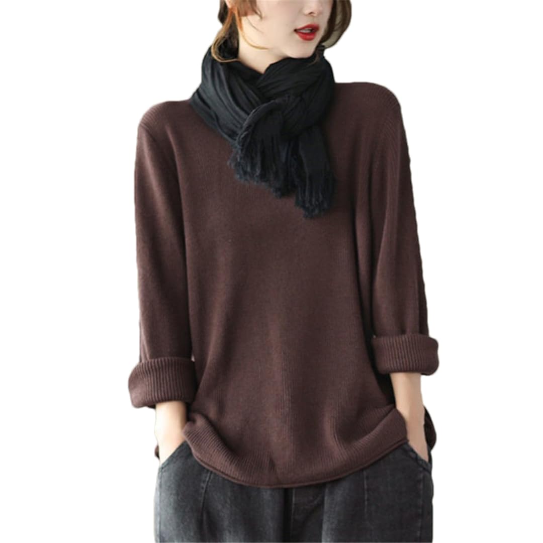 Vogrtcc Maglione oversize da donna lavorato a maglia con scollo a V Pullover a maniche lunghe
