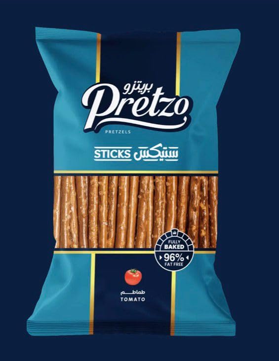 Celebrino P'retzo Pretzels Sticks Tomato 80g | 96% Fat Free Baked Tomato Sticks, Chocolate, Preservative Free Snacks, Healthy Party & On-the-Go Bites