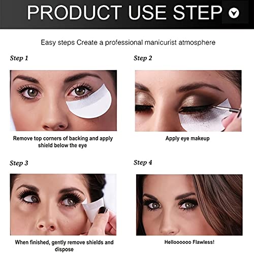 Shanpin 100 Pieces Eyeshadow Shield Eyeshadow Gel Pad Patches Eyeshadow Stencils For Eyelash Extensions, Lip Makeup Supplies Professional Makeup Protection Tool（Half-Moon Shape） #TOP5