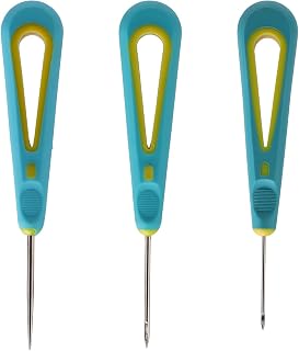 3pcs Punch Needle Wick for Candle Making, 3 Design Punch Needle Candle Wick Tool with Comfortable Handle DIY Craft Supplies for Beginners Handcraft Class