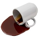 Fake Black Coffee Spill White Mug - Great Gift for Coffee Lovers - Joke Spill