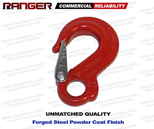 Ranger Wll 1.2 Tons G80 Eye Hoist Sling Hook With Clevis Safety Latch For Hammerlok Tow Crane Lift By Ultranger (Wll 1.2 Tons Break Point 4,500 Lbs) #TOP5