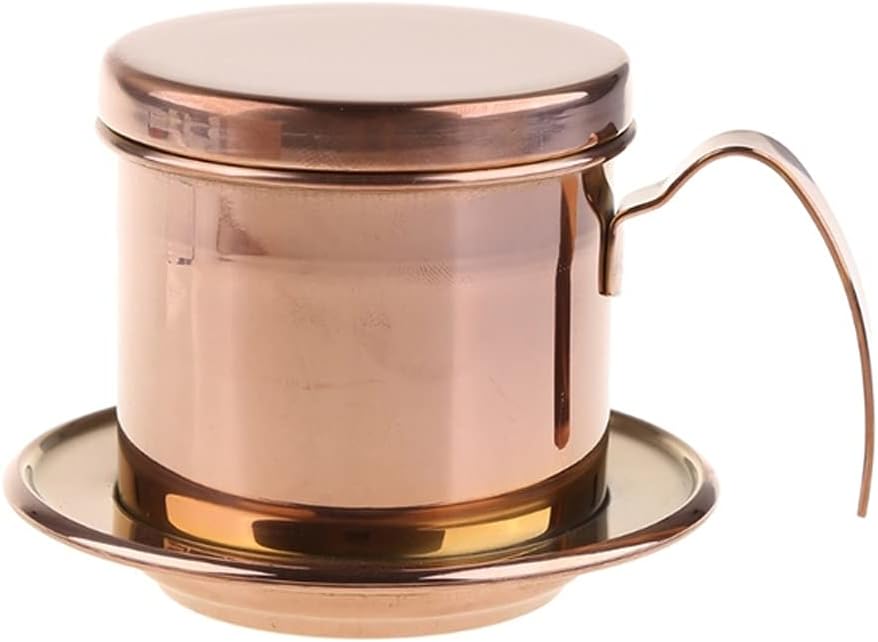 Stainless Steel Coffee Strainer Pot Portable Filter Press Maker Drip Brewer Home (Color : Rose Gold)
