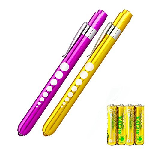 Pen Light with Pupil Gauge LED Medical Pen Lights for Nurses Doctors,2 Pack Medical Penlight for Nursing Students