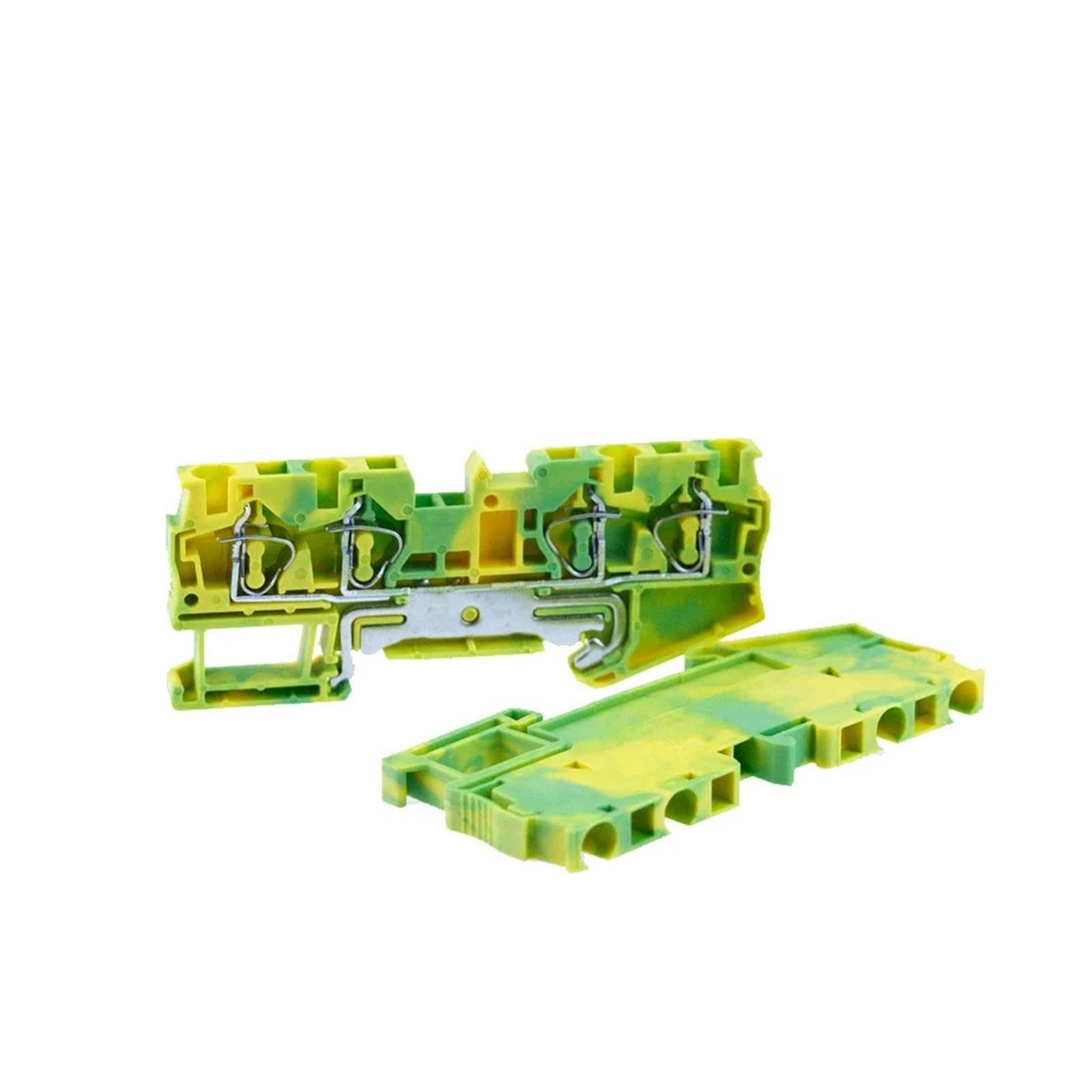 Morsettiera for guida DIN ST-2.5 QUATTRO PE Terra 4 conduttori 24A 800V Morsetto a molla 10 pezzi Connettore elettrico