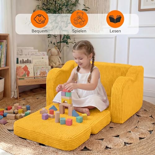 Canapé pour enfant pliable et modulable en velours côtelé confortable - 5