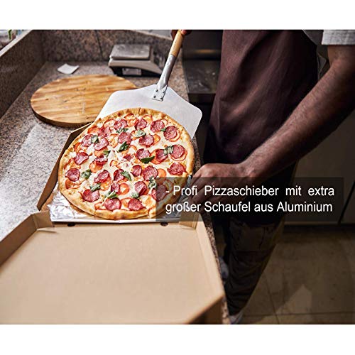 Aluminum Pizza Peel 12” X 13”, Large Metal Pizza Paddle With Long Wooden Handle, Detachable And Adjustable, Rectangular Pizza Oven Peel For Pizza Stone #TOP6