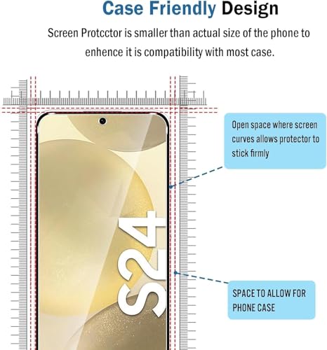 Image of SHILD - (Pack 2 Perfect - Fits Design Tempered Glass For Samsung S24 | Tempered Glass Screen Protector For Galaxy S24 - HD /Anti Scratch /Fingerprint Working