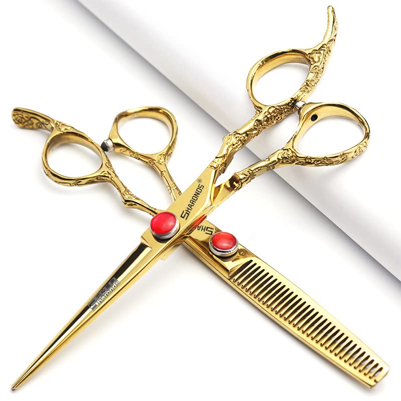 Tijeras profesionales de 7 pulgadas, tijeras de corte de pelo japonesas de acero inoxidable para peluquería (2 piezas set-C)