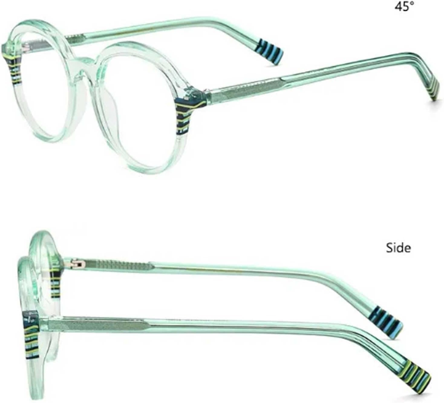 Okrągłe oprawki okularów octanowe oprawki do okularów ultralekkie okulary z soczewkami oprawki okularów vintage uniwersalne oprawki do okularów, przezroczyste