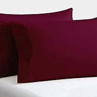 Vista 1 de Juego de 2 fundas de almohada de 600 hilos, 100% algodón egipcio de fibra larga, fundas de almohada suaves y duraderas, fundas de almohada suaves