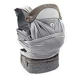 Boppy Adjust ComfyFit, ergonomisch und sicher für Babys Hüfte und Rücken, Yoga-inspiriertes Material, atmungsaktive Netzeinsätze, ab Geburt bis 15 kg, grau