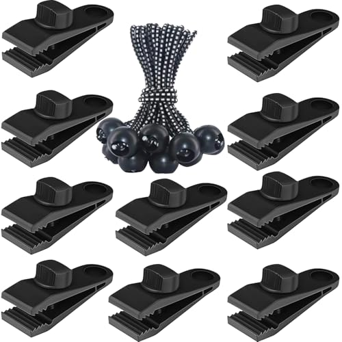 Tarp Clips Heavy Duty Lock Grip, 20 Pcs Tarp Clamps & Bungee…