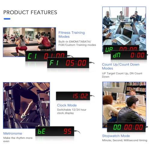 Cronómetro digital LED con control remoto para entrenamiento miniatura 4