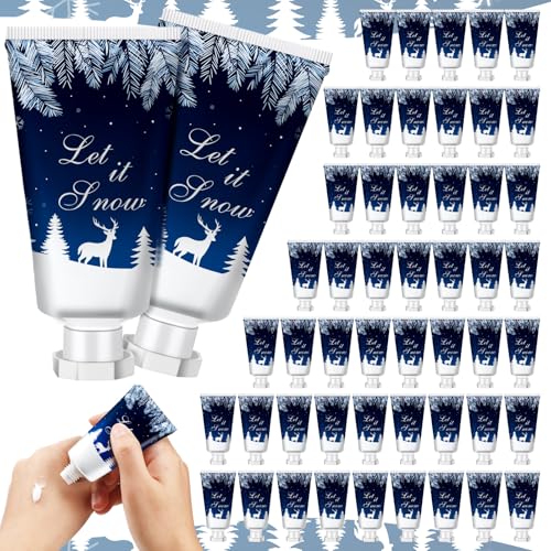 Image of 50 Pcs Christmas Hand Cream Gifts Bulk 1 oz Favors Snowflakes | Body Lotion for Xmas Party Favors, Thank You Gifts for Coworker Women Teacher Nurse, Travel Size Souvenir Party Supplies