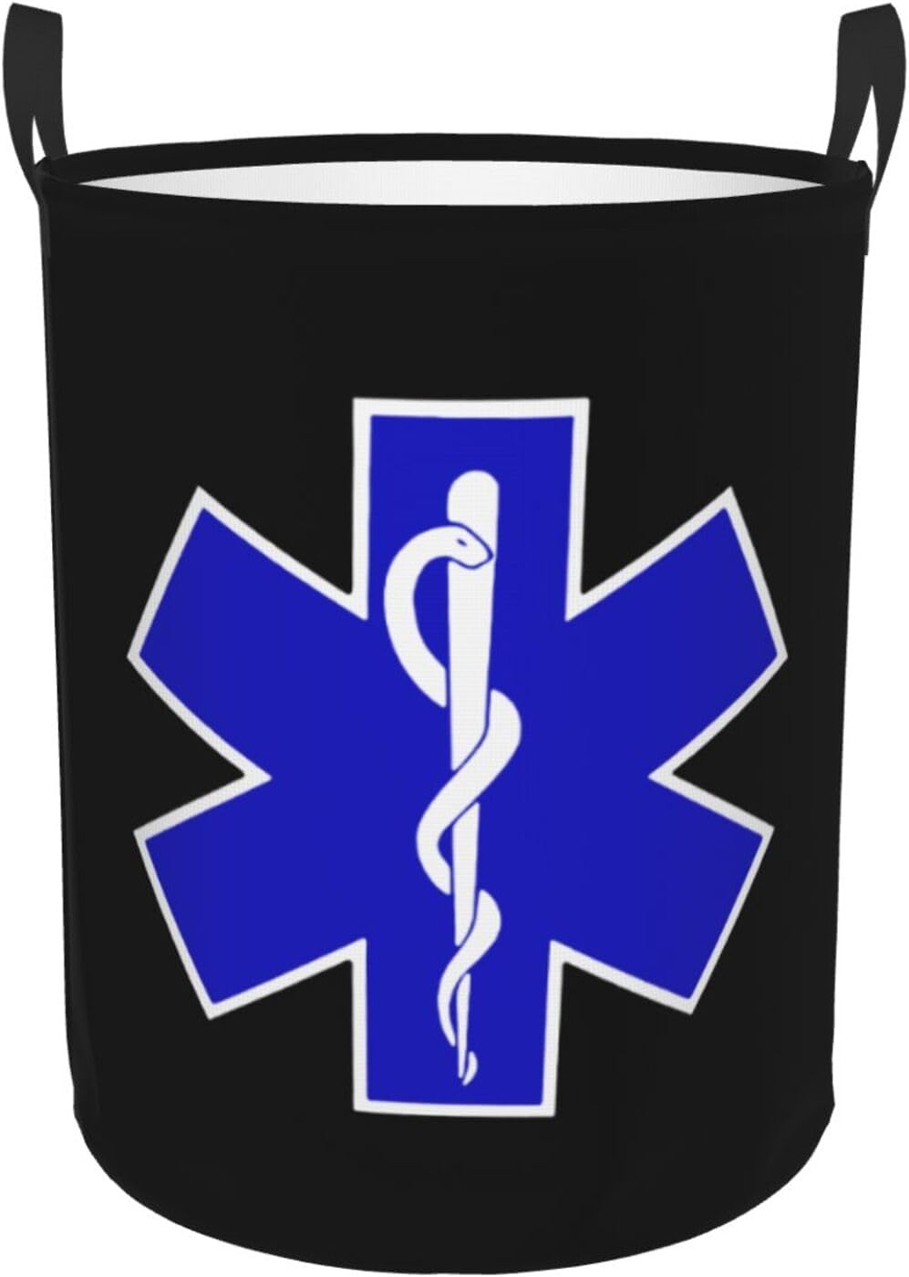 EMS Large Laundry Basket,Bathroom,Waterproof,Collapsible Round Clothes Basket Freestanding Laundry Hamper