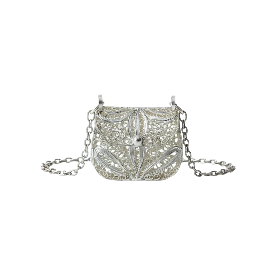 haldi mehendi shaadi Tiny German Silver Coin Purse with Chain – Mini Decorative Handbag for Return Gifts, Wedding Favours, Suhag, Pooja, Showpiece & Home Decor (4 cm Mini Size) (Pack of 1)-picture-41