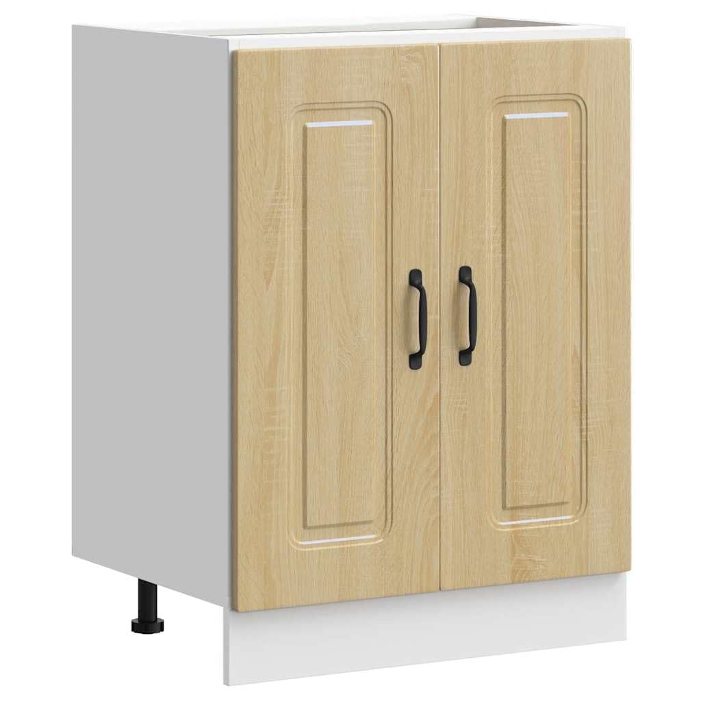 vidaXL Sink Base Cabinet Kalmar Sonoma Oak 60x46x81.5 cm Engineered Wood, kitchen base cabinet, kitchen sink base unit, kitchen base unit for sink
