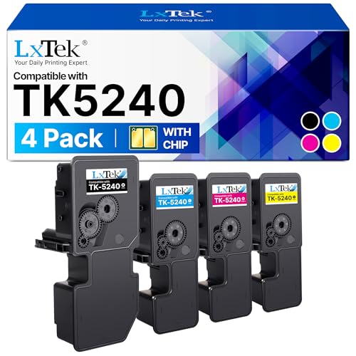 LxTek TK5240 Toner TK-5240 TK 5240 Kompatibel für Kyocera TK-5240K TK-5240Y TK-5240M TK-5240C für Kyocera Ecosys M5526CDW für Ecosys M5526CDN Toner P5026CDW P5026CDN Laserdrucker (4er-Pack)