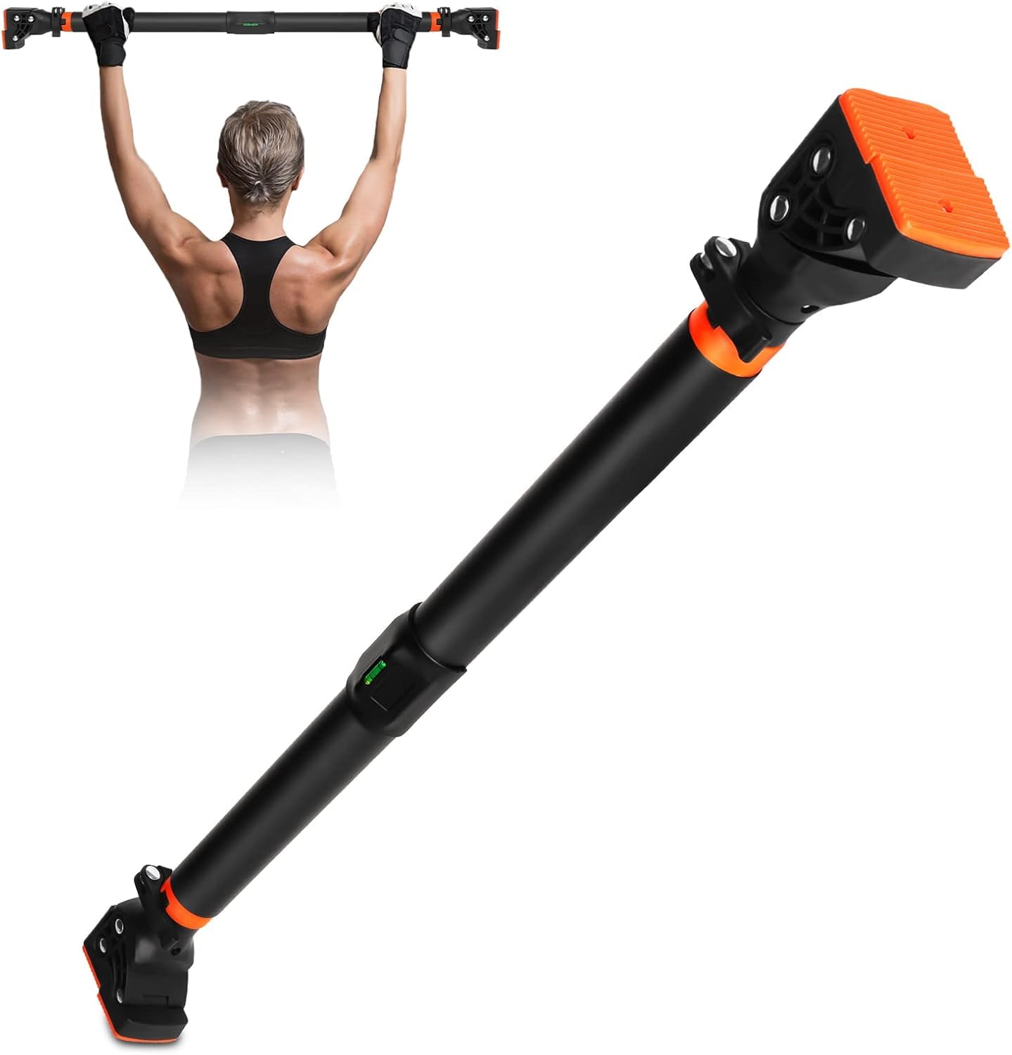 Klimmzugstange für Türrahmen ohne Schrauben mit innovativer Gewindesperre für sicheren Halt – Pull Up Bar mit Tragfähigkeit für bis zu 200 kg für Oberkörper Workout Heimtraining (95-120cm)
