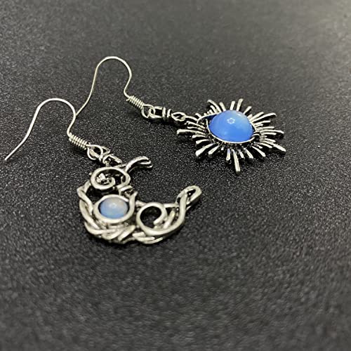Boucles d'oreilles lune et soleil en argent, le cadeau idéal