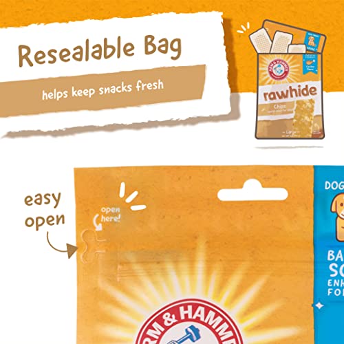 Arm & Hammer For Pets Rawhide Chips For Dogs | Real Dog Rawhide Chews With Chicken Coating And Arm And Hammer Baking Soda Enhanced Formula For Fresh Dog Breath, Dog Treat Bag Size Large 8 Pcs #TOP5