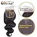QTHAIR 16A Brazilian Body Wave Human Hair Transparent HD Lace Closure 150% Density Unprocessed Body Wave Human Hair Weave with 4x4 Free Part Lace Closure Natural Color 14