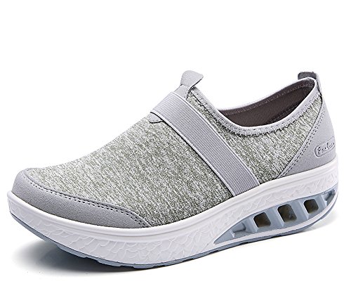 lovejin Mujer Adelgazar Zapatos Sneakers Deporte Cuña Zapatos Plataforma Sneakers Caminar Fitness Transpirable