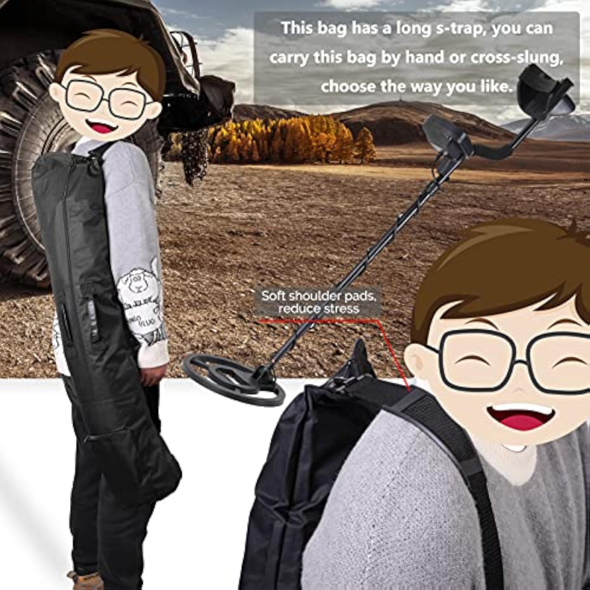 Metal Detector Backpack Accessory for Handheld Devices