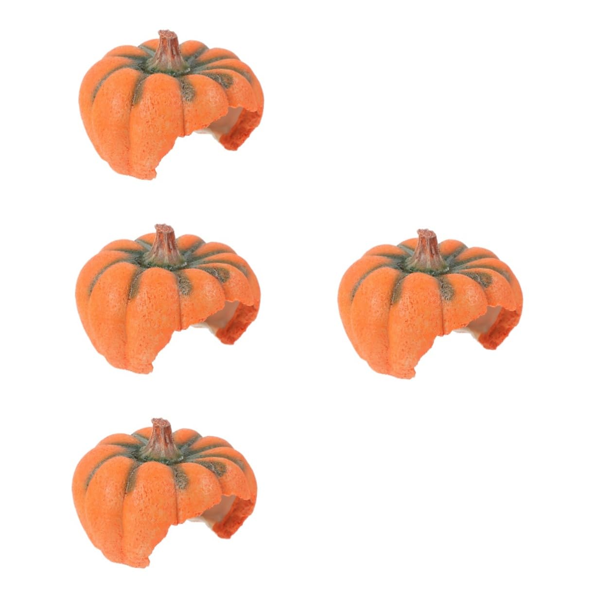 Ciieeo 4 Piezas Casa De Escondite De Calabaza Cueva Decorativa del Acuario Dibujos Animados Piel De Pescado Cueva De Peces En Forma De Calabaza Largo Adornos Resina