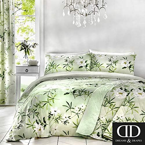 Dreams & Drapes, 52% Polyester / 48% Cotton, Green, Single, W140cm x L200cm (Duvet Cover), W48cm x L76cm (Pillow Case)