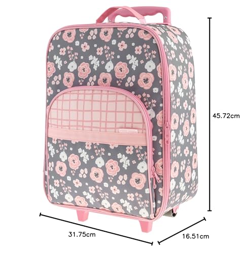 Image of Stephen Joseph Kids' Luggage, Charcoal Flower, 12.5 inch x 6.5 inch x 18 inch, Luggage