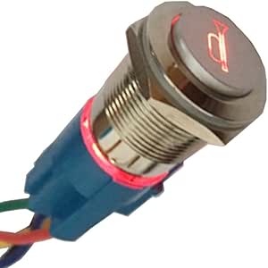 19mm 12V Red LED Momentary Push Button Metal Switch Car Boat - Foto 6